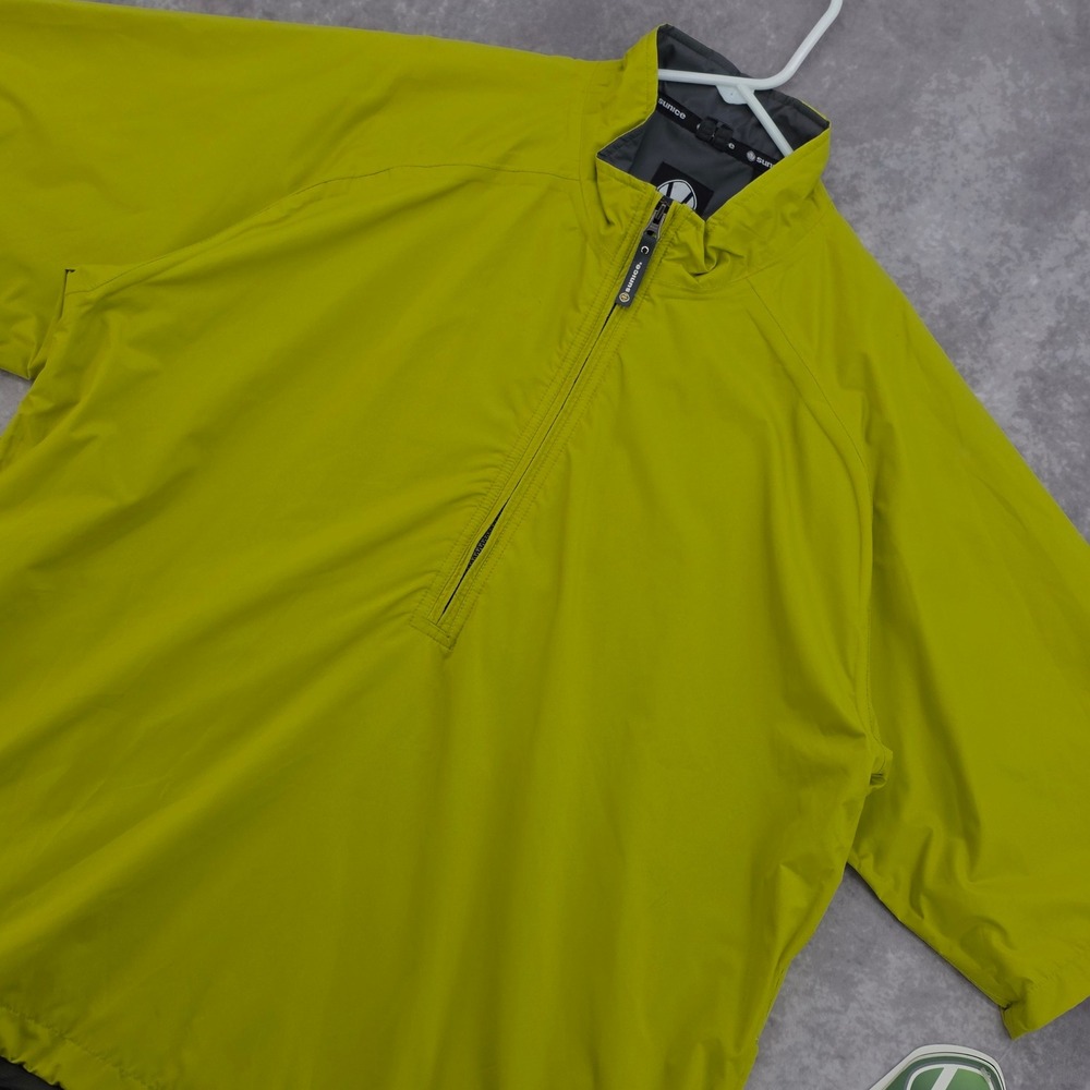 Sunice Typhoon Golf Rain Jacket Mens Large‎ Lime Green Short Sleeve Quarter Zip